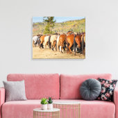 paardstippen canvas afdruk (Insitu (Woonkamer))