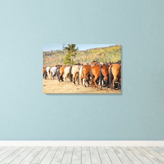 paardstippen canvas afdruk (Insitu (Houten vloer))