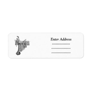 Paardzadel Eigen adreslabel Sticker