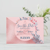 Paarle Waterverf Floral Pagan Save the Date (Staand voorkant)