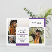 Paars 3 Aankondiging Afstuderen foto's (Staand voorkant)