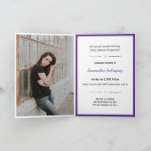 Paars 4-Photo Fun Boxes Afstuderen Uitnodiging (Binnen)