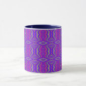 Paars 60's Retro Fractal Pattern Mok (Midden)
