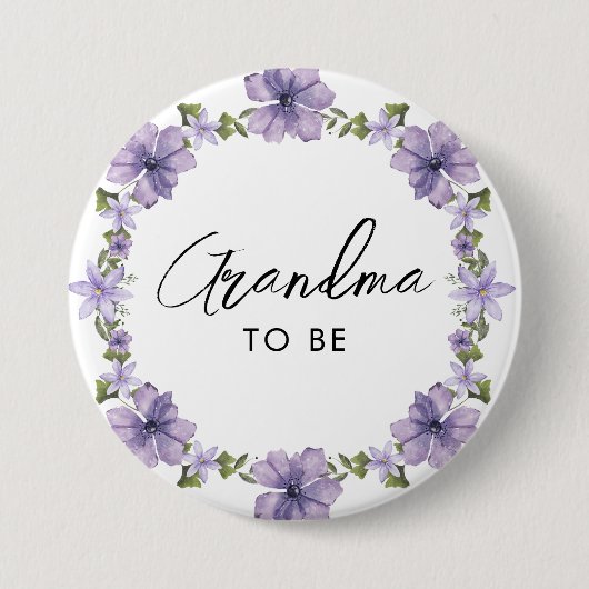 Paars A Little Wildflower Grandma om Button te zij (Voorkant)