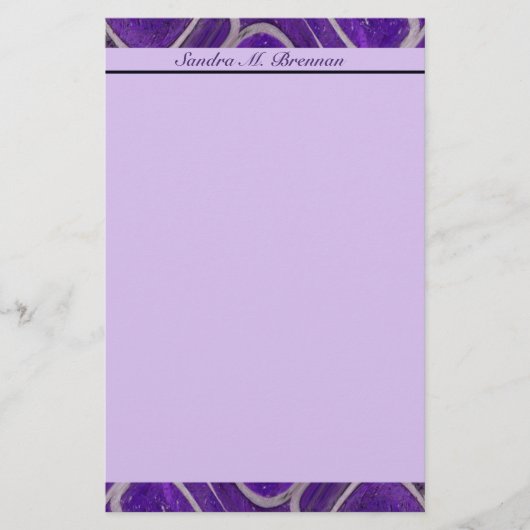 paars abstract briefpapier (Voorkant)