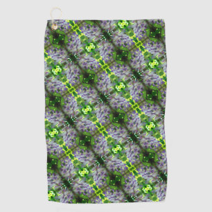 Paars Abstract fluitpatroon Wisteria Flower Golfhanddoek