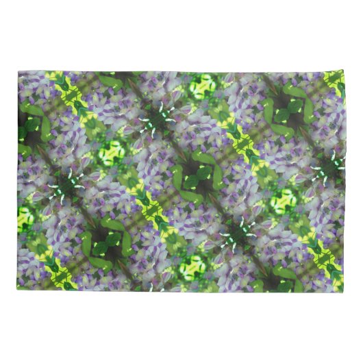 Paars Abstract fluitpatroon Wisteria Flower Kussensloop (Achterkant)