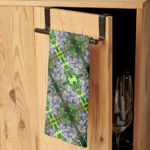 Paars Abstract fluitpatroon Wisteria Flower Theedoek