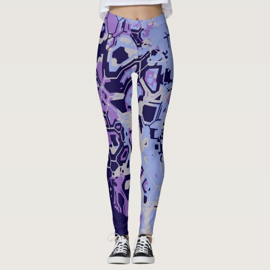 Paars Abstract Leggings (Voorkant)