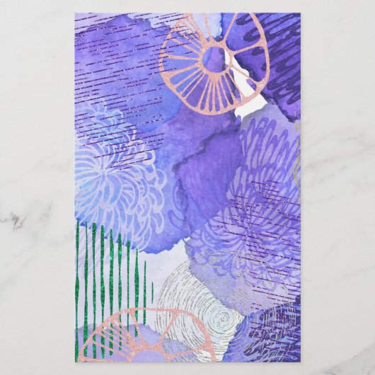 Paars abstract ontwerp briefpapier (Voorkant)