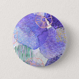 Paars abstract ontwerp ronde button 5,7 cm
