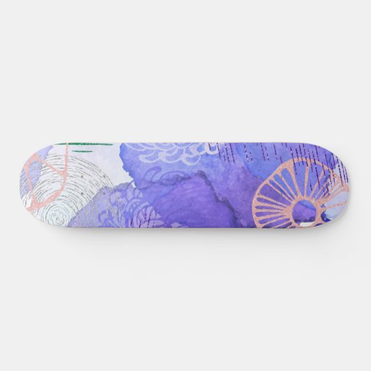 Paars abstract ontwerp skateboard (Horizontaal)