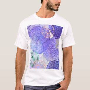 Paars abstract ontwerp t-shirt