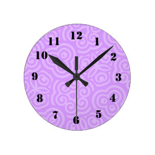 Paars Abstract Patroon Ronde Klok
