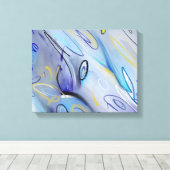 Paars abstract schilderij canvas afdruk (Insitu (Houten vloer))