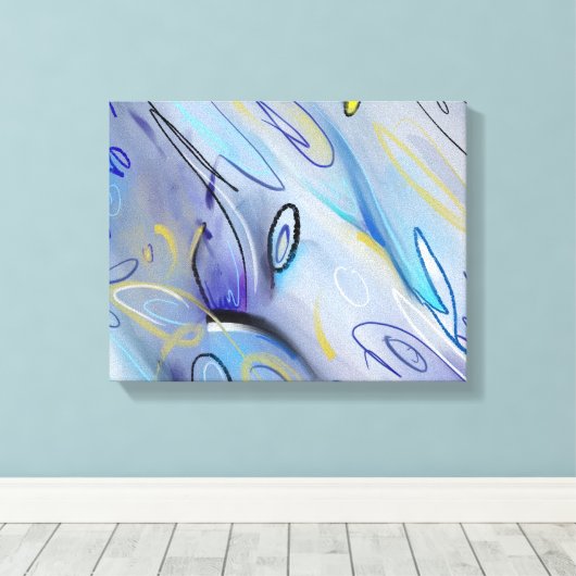 Paars abstract schilderij canvas afdruk (Insitu (Houten vloer))