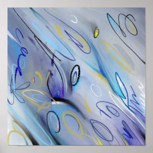 Paars abstract schilderij poster
