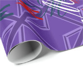 Paars Accent Union Jack Decor Cadeaupapier (Rol Hoek)