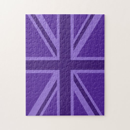 Paars Accent Union Jack Decor Legpuzzel (Verticaal)