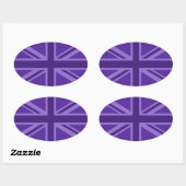 Paars Accent Union Jack Decor Ovale Sticker (Vel)