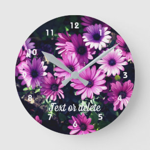 Paars-Afrikaanse Daisy Flowers gepersonaliseerd Ronde Klok