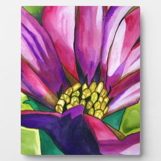 Paars-Afrikaanse Daisy waterverf Fotoplaat (Voorkant)