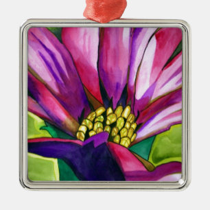Paars-Afrikaanse Daisy waterverf Metalen Ornament