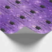 Paars Afstuderen Chic Custom Afstuderen Cadeaupapier (Hoek)