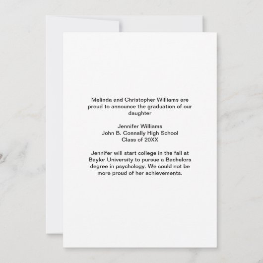 Paars Afstuderen Foto Collage Modern Afstuderen Aankondiging (Achterkant)