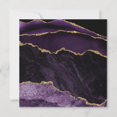 Paars Agat Huwelijkskleurpalet Uitnodiging (Achterkant)