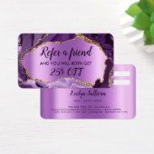 paars-agate faux-folie verwijzingskaart visitekaartje (Bureau)