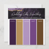 Paars Agate Huwelijks Kleurenpalet Uitnodiging (Voorkant)