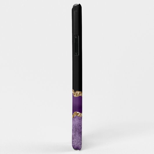 Paars Agate Monogram Gold Glitter Case-Mate iPhone Case (Achterkant/rechts)