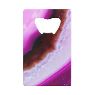 Paars agate uit de Gemstone-reeks met kwarts Kredietkaart Flessenopener