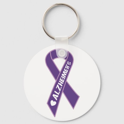 Paars Alzheimer Ribbon Sleutelhanger (Voorkant)