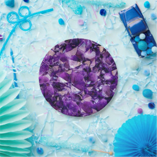 Paars Amethyst Crystal Geode Pareltjes Bord