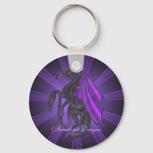 Paars Amethyst Dragon Sleutelhanger