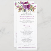 Paars Amethyst Gouden Glitter Huwelijksprogramma Programma (Voorkant / Achterkant)