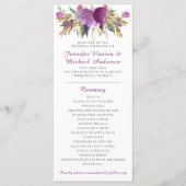 Paars Amethyst Gouden Glitter Huwelijksprogramma Programma (Voorkant)