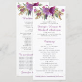 Paars Amethyst Gouden Glitter Trouwprogramma Programma (Voorkant / Achterkant)