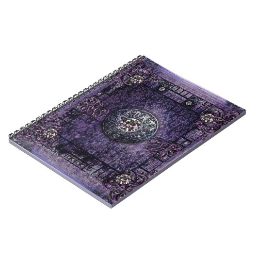  Paars Ancient Tome Medieval Magic Book Notitieboek (Linkerzijde)