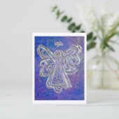 Paars Angel Briefkaart (Staand voorkant)