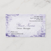 Paars Antiek Floral Visitekaartje (Achterkant)