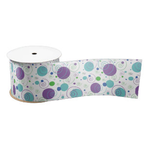 Paars   Aqua Polka Dots and Swirls Lint