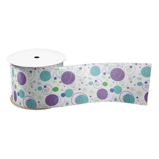 Paars | Aqua Polka Dots and Swirls Lint (Spoel)