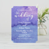 Paars Aquarel "De Bruiloft Van" Typografie Kaart (Staand voorkant)