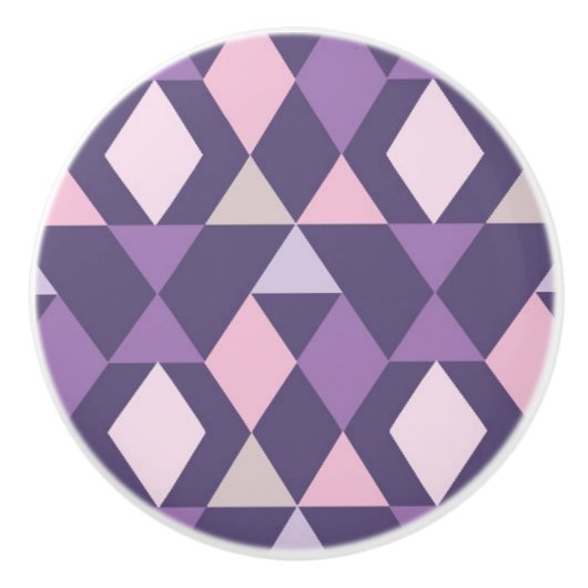 Paars Arabisch geometrisch patroon Keramische Knop (Voorkant)