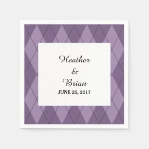 Paars Argyle Paper Napkins Servet
