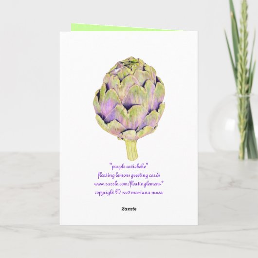 Paars Artichoke Card Kaart (Achterkant)