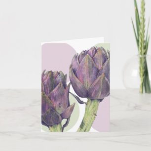 Paars Artichokes Note Card Kaart